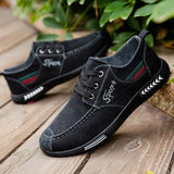 Men's Casual Breathable Simple Lace-Up Denim Canvas Shoes