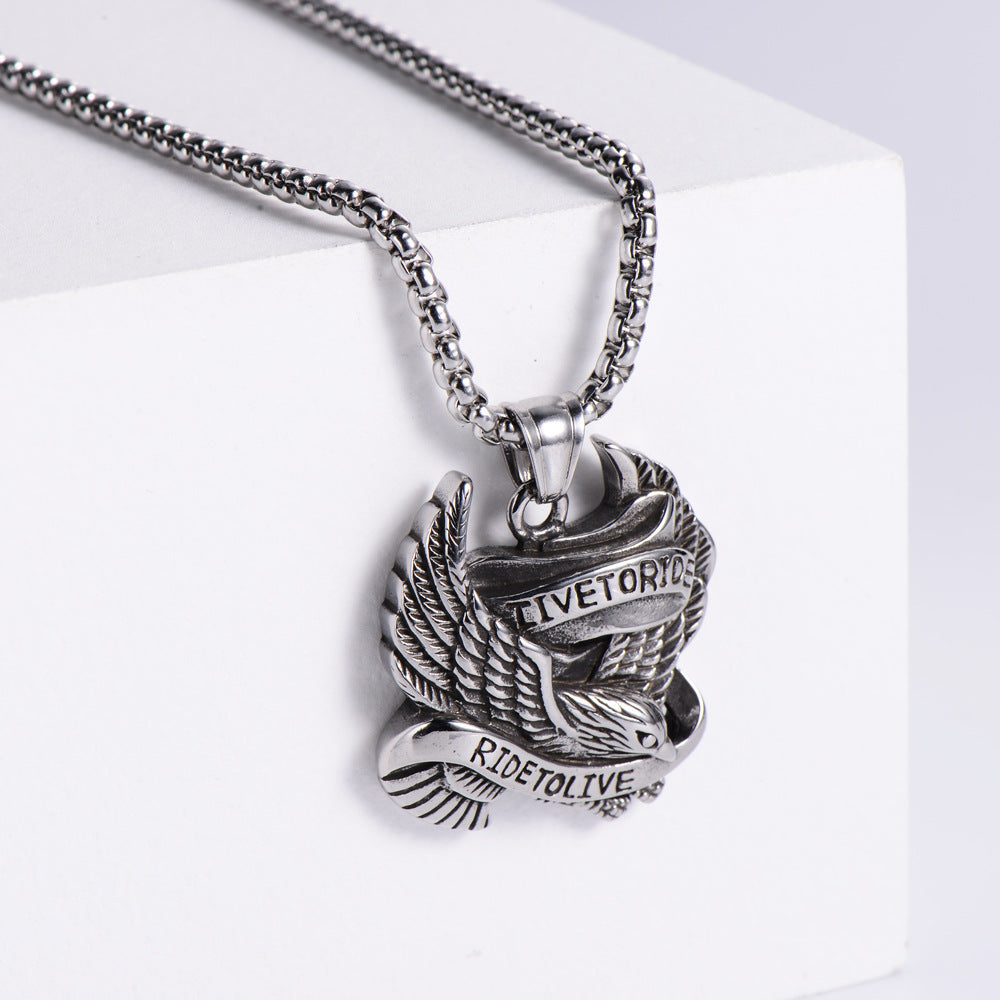 Live To Ride Eagle Pendant