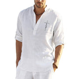 Men's Outdoor Classic Casual Henley Collar Long Sleeve Shirt