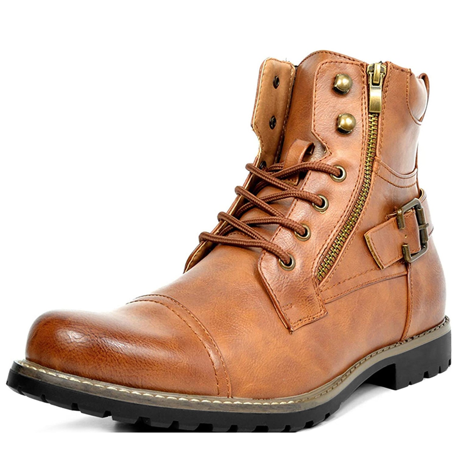 6'' Side Zipper Plain Toe Boot Perforation