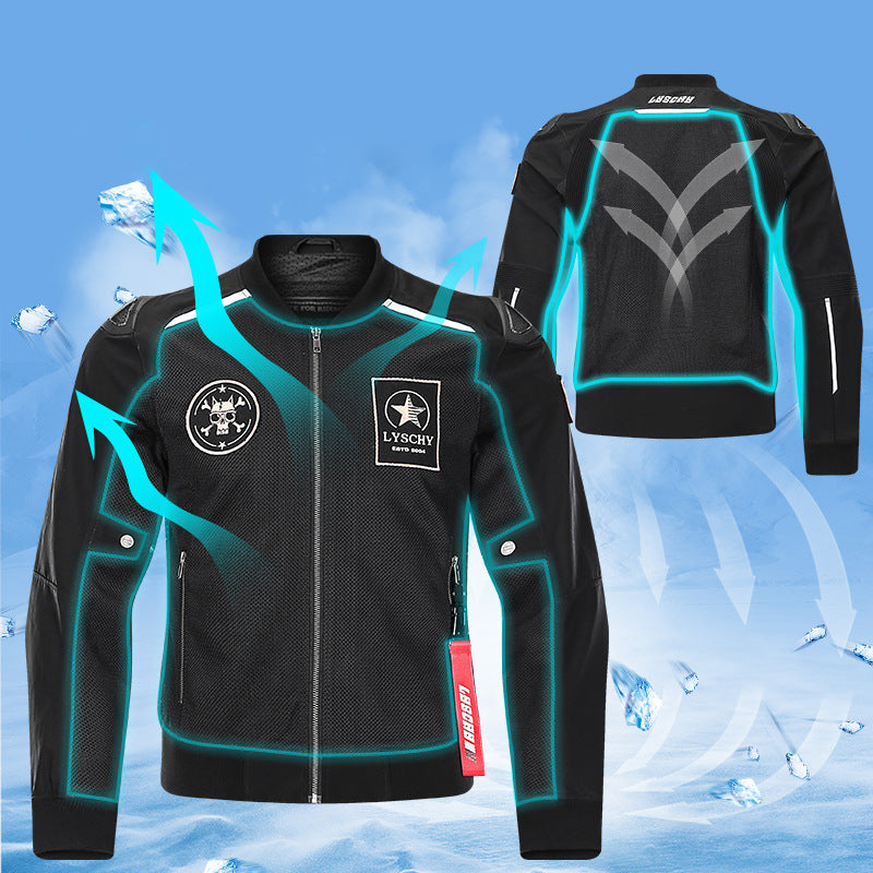 Mesh Bomber Moto Jacket With Armor