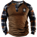 Men's Outdoor Fleece Warm Henley Collar Tactical Sweatshirt