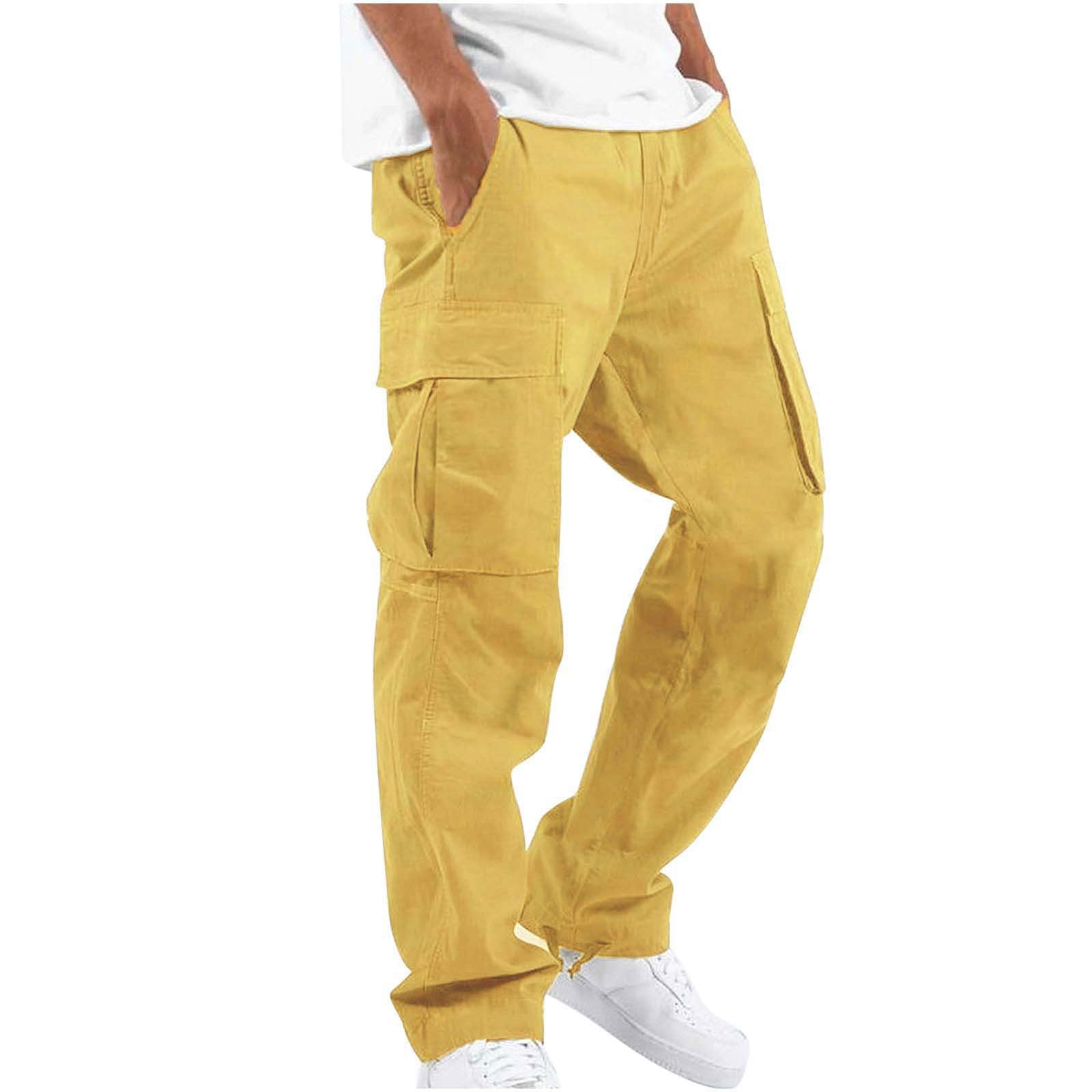 Men's Multi-Pocket Loose Straight-Leg Pants