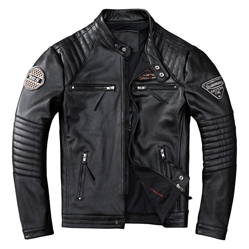 Moto Racing Black Leather Jacket