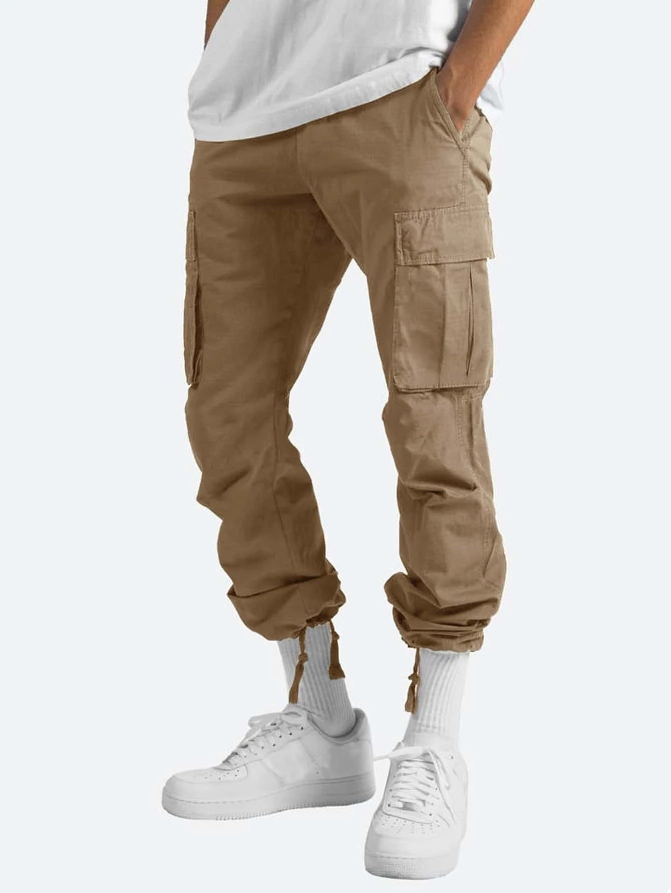 Men's Multi-Pocket Loose Straight-Leg Pants