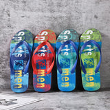 Men's Drift Two Tone Alphabet Print Flip-flops Beach Shoes