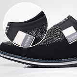 Men black Formal Shoes with Casual Chic Leather Slip On Flat Heel Loafers