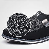 Men black Formal Shoes with Casual Chic Leather Slip On Flat Heel Loafers