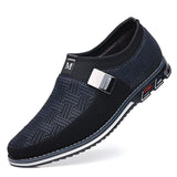 Men black Formal Shoes with Casual Chic Leather Slip On Flat Heel Loafers