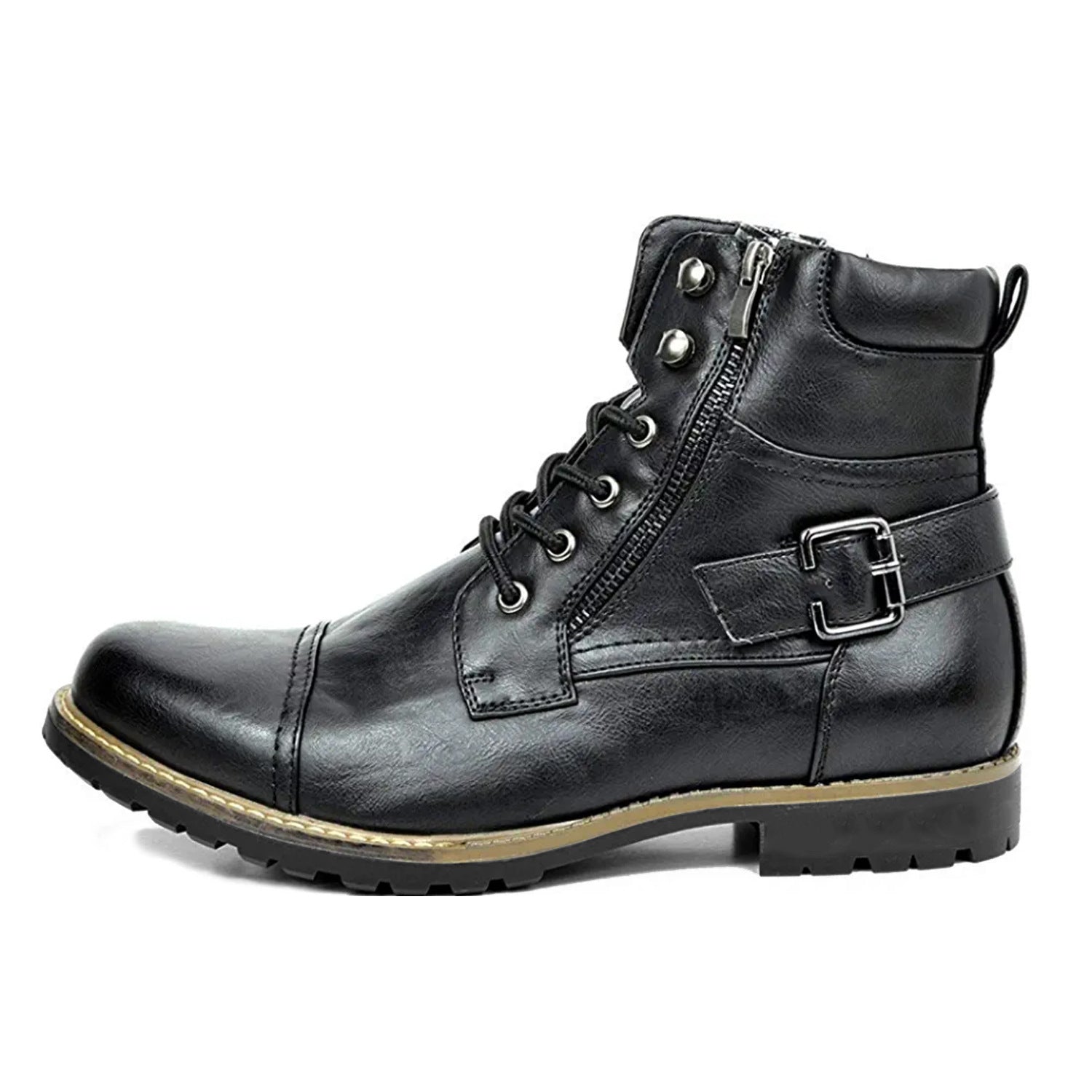 6'' Side Zipper Plain Toe Boot Perforation