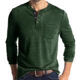 Men's Button Half Open Collar Henley T-Shirt