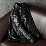 Moto Racing Black Leather Jacket