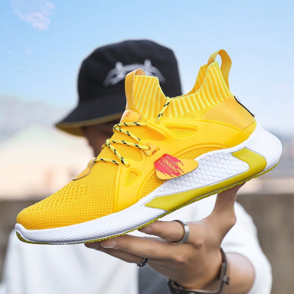 Men Flying Woven Breathable Sports Running Shoes