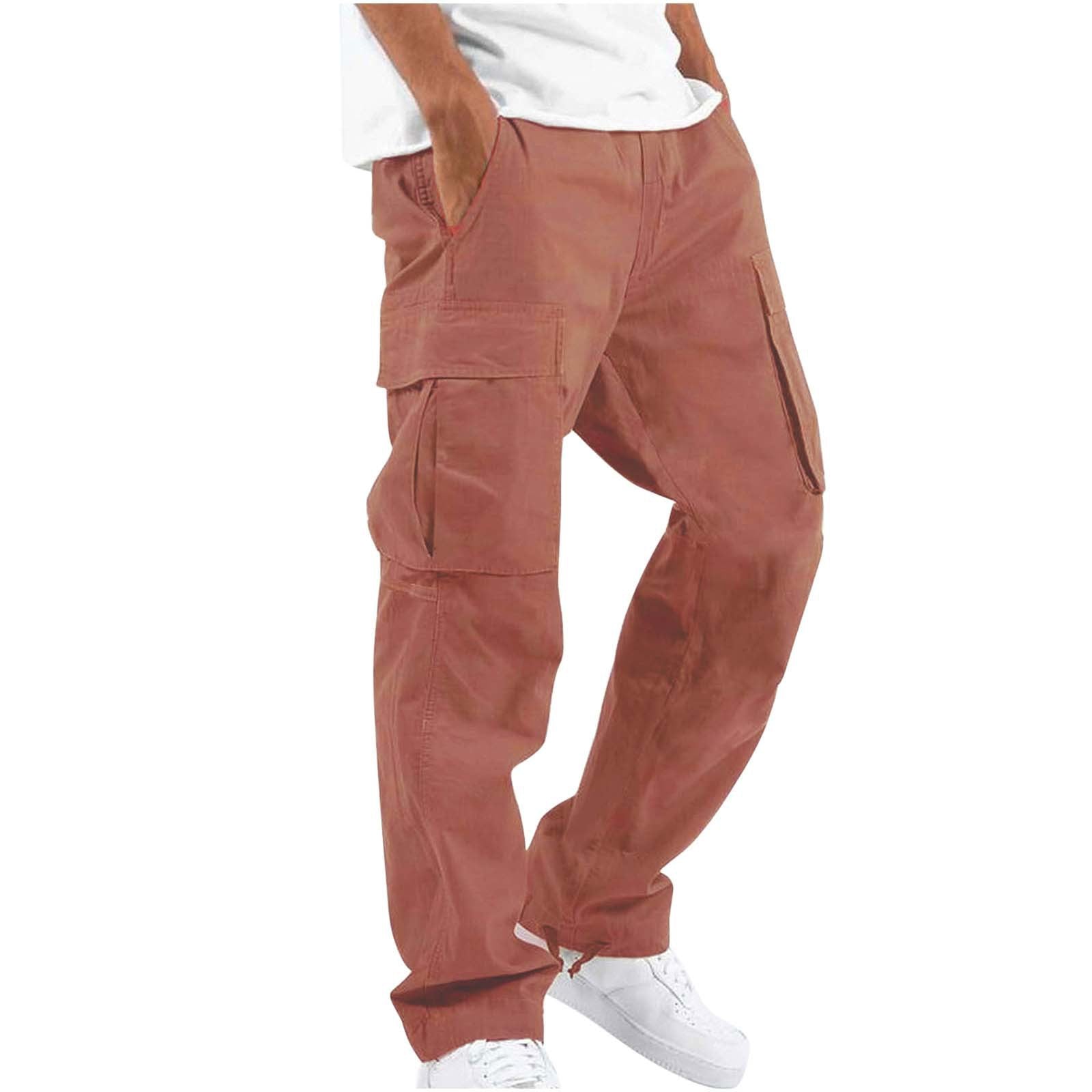 Men's Multi-Pocket Loose Straight-Leg Pants