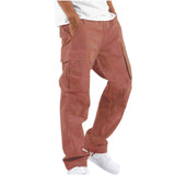 Men's Multi-Pocket Loose Straight-Leg Pants