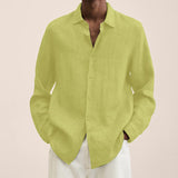 Men's Casual Long Sleeve Cotton Linen Shirt