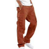 Men's Multi-Pocket Loose Straight-Leg Pants