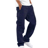 Men's Multi-Pocket Loose Straight-Leg Pants