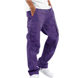 Men's Multi-Pocket Loose Straight-Leg Pants