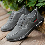 Men's Casual Breathable Simple Lace-Up Denim Canvas Shoes