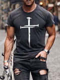 Short Sleeve Crew Neck Casual Printed Shirts & Tops