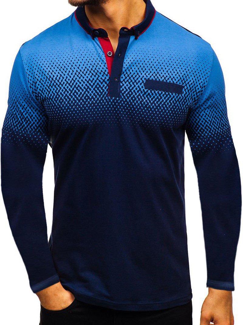 Printed Long Sleeve Polo T-Shirts