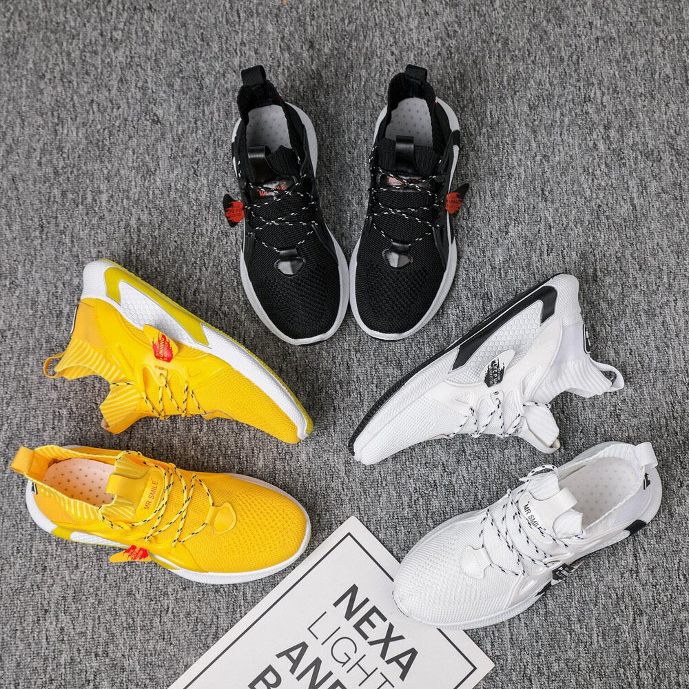 Men Flying Woven Breathable Sports Running Shoes