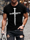 Short Sleeve Crew Neck Casual Printed Shirts & Tops