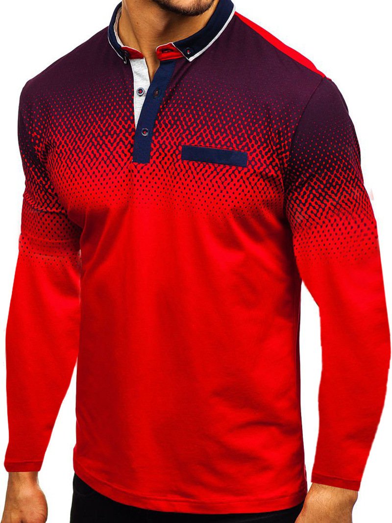 Printed Long Sleeve Polo T-Shirts