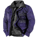 Men's Coat Warm Sports & Outdoor Zipper Letter 3D Printed Graphic Turndown Sports Jacket Outerwear Long Sleeve Pocket