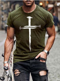 Short Sleeve Crew Neck Casual Printed Shirts & Tops