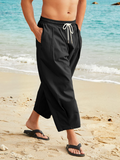 Men's Elastic Waist Cotton Linen Drawstring Casual Pants