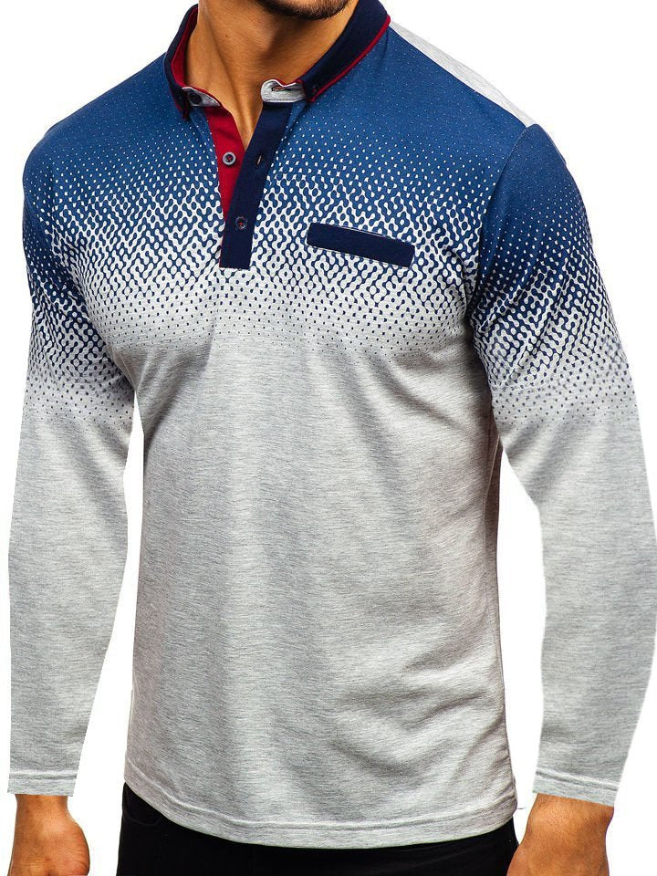 Printed Long Sleeve Polo T-Shirts