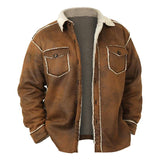 Men's Retro Quilted Lapel Thick Coat