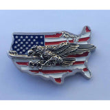 American Map Soaring Eagle Belt Buckle