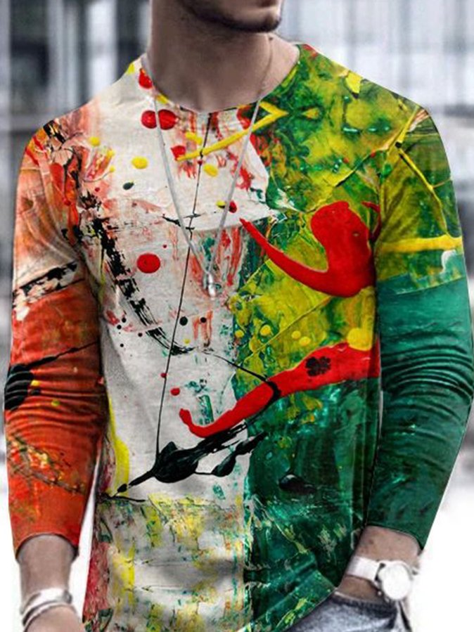 Abstract 3D Printed Long Sleeve T-shirt