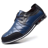 Plus Size Men Plaid Leather Soft Lace Up Comfy Casual Shoes