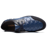 Plus Size Men Plaid Leather Soft Lace Up Comfy Casual Shoes