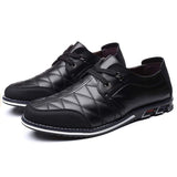 Plus Size Men Plaid Leather Soft Lace Up Comfy Casual Shoes