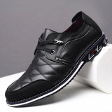 Plus Size Men Plaid Leather Soft Lace Up Comfy Casual Shoes