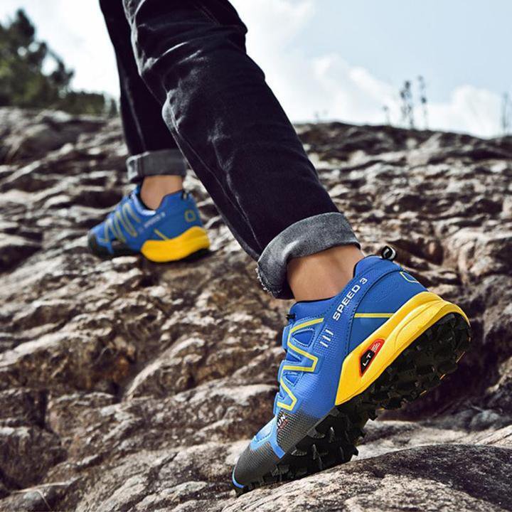 Men Hiking Shoes Non Slip Wear-Resistant Climbing Lightweight Walking Breathable Sneaker