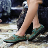 Men Stitching Mesh Soft Loafers Breathable Outdoor Casual Shoes