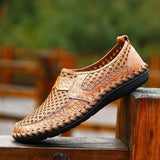 Men Stitching Mesh Soft Loafers Breathable Outdoor Casual Shoes
