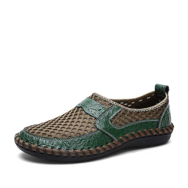 Men Stitching Mesh Soft Loafers Breathable Outdoor Casual Shoes