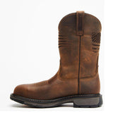 Men's Handmade chukka Leather Boots with America flag  Liberty Western Work Composite Toe footwear