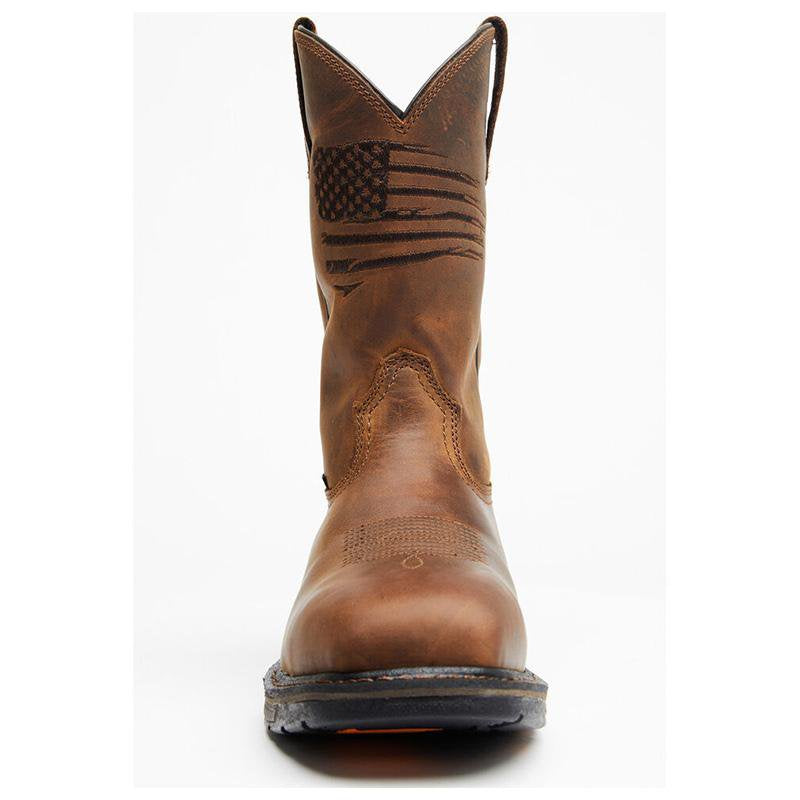 Men's Handmade chukka Leather Boots with America flag  Liberty Western Work Composite Toe footwear