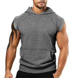 Men's Sports Casual Solid Color Hooded Sleeveless Tank Top