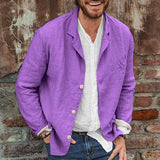 Men's Loose Cotton and Linen Suit Jacket