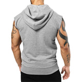 Men's Sports Casual Solid Color Hooded Sleeveless Tank Top