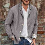 Men's Loose Cotton and Linen Suit Jacket